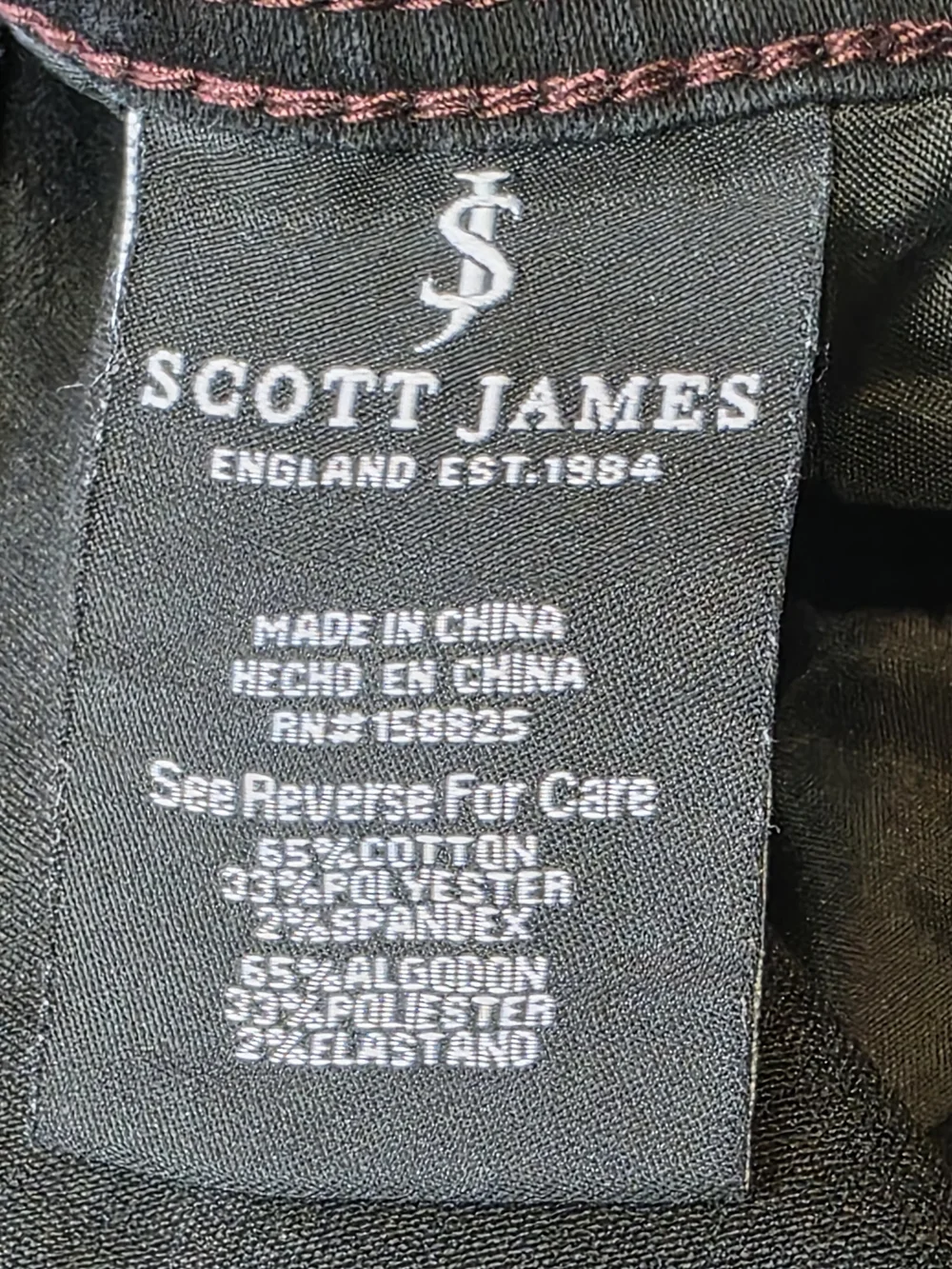 Scott James England Slim Fit Washed Black Jeans Size 36x30